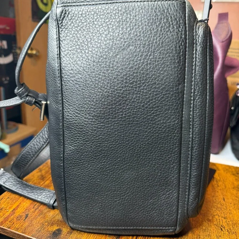 kate spade Black Leather Backpack with Gold Hardware